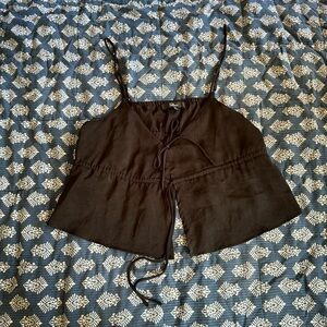 Black drawstring top